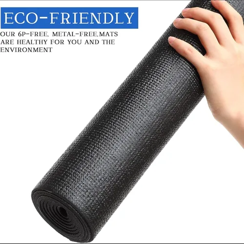Vista 6 de Riakrum 20 tapetes de yoga para ejercicio, con correa de 68 x 24 pulgadas, tapete de yoga antideslizante para mujeres y hombres, suministros