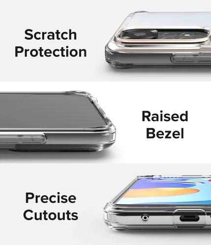 Vista 4 de Ringke Fusion - Funda compatible con Redmi Note 11/11S 4G (6.43 pulgadas), parte trasera dura transparente a prueba de golpes, funda protectora