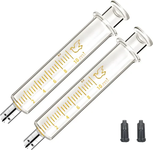 Vista 11 de 2 paquetes de jeringas de vidrio con tapas de 5 ml para laboratorio