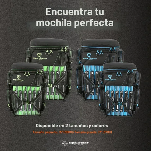 Vista 6 de Mochila para aparejos de pesca Evolution Drift Series, mochila de camping con 6 bandejas para aparejos de pesca, resistente