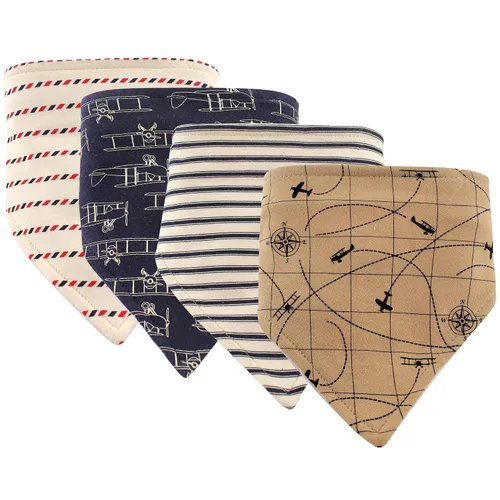 Vista 22 de Hudson Baby Baberos unisex de algodón para bebé, avión, talla única (paquete de 2)