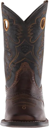Vista 2 de Botas vaqueras Ariat occidentales RoughStock para niños, Marrón, 12 M US pequeño niño
