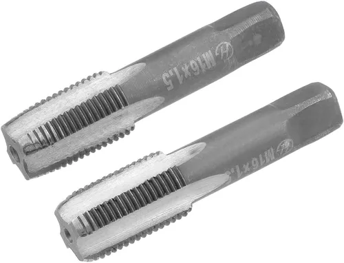 Vista 10 de uxcell Grifo de mano métrico M14 rosca 1 paso 4 flautas rectas H2 aleación de acero para herramientas 1 par