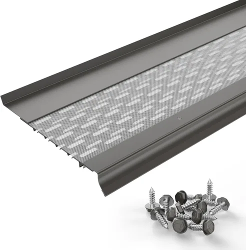 Vista 23 de Micromesh 5 pulgadas Gutter Guards Leaf Protection, 1 Pies Paquete de muestra Bronce oscuro, Malla de acero inoxidable, Cubiertas de canalón
