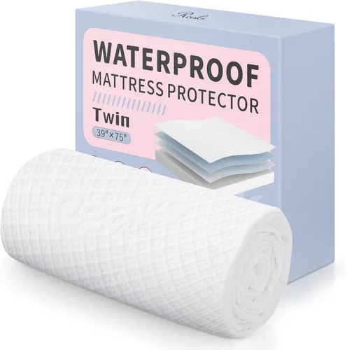 Vista 6 de Protección de colchón impermeable tamaño Twin para cama, funda de colchón acolchada con bolsillo profundo de hasta 15 pulgadas