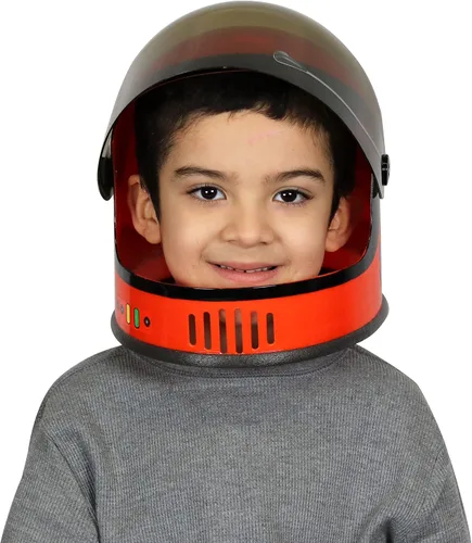 Vista 2 de Casco de astronauta juvenil con visera móvil SPIG9 de Aeromax. Naranja