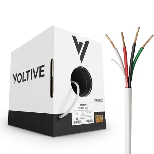 Vista 10 de Voltive Cable de altavoz 12/2, Plenum CL3P, blanco, 500 pies - 12 AWG, 2 conductores, cobre trenzado sin oxígeno, listado UL - V-1214-2