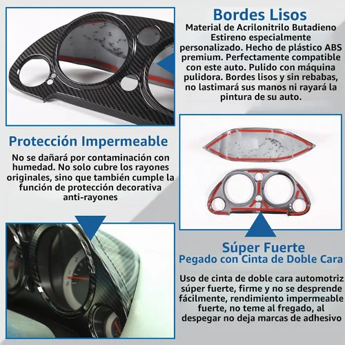 Vista 3 de Marco de panel de medidor de consola central compatible con Mitsubishi Eclipse 2006-2011, panel de instrumentos de tablero de automóvil
