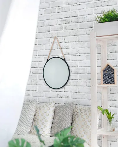 Vista 6 de Timeet - Papel pintado de despegar y pegar, papel de contacto de ladrillo blanco gris, papel de pared 3D autoadhesivo extraíble para dormitorio