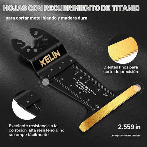 Vista 3 de KELIN 116pcs cuchillas oscilantes de titanio para herramientas, cuchillas