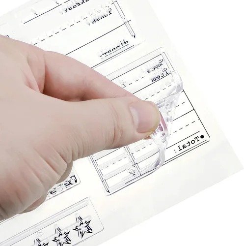 Vista 3 de Zonon 18 Piezas Sellos de Diario Sellos Transparentes para Diario, 4 Hojas Plantillas de Planificador de Calendario de Silicona para Bullet Journal