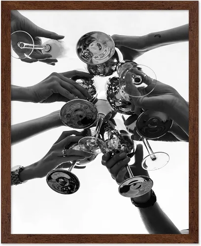 Vista 38 de Monem Art - Póster de mujer en la bañera, estampado de champán vertido, arte con alcohol, arte funky, arte en blanco y negro, arte fotográfico