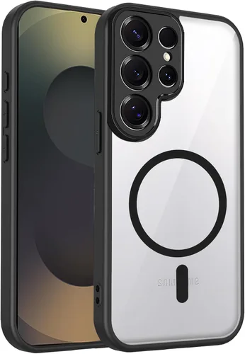 Vista 195 de Funda magnética transparente compatible con Xiaomi 17T, color negro 2 en 1 PC + TPU cubierta de teléfono a prueba de golpes, carcasa protectora