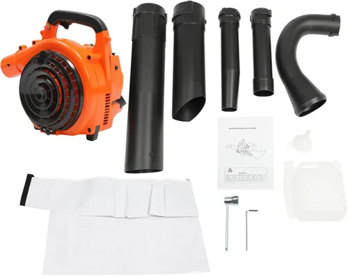 Vista 9 de Soplador de hojas de gas de mano de 2 ciclos de 750 W con tubo de 25 pulgadas, soplador de hojas de motor de 25.4 cc de 2 tiempos soplador comercial