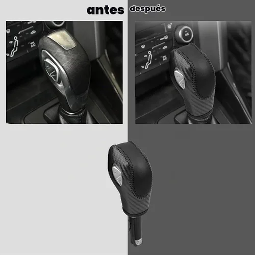 Vista 5 de Cubierta de Cuero para Palanca de Cambios de Auto para Ford EcoSport Escape/Fusion/C-Max Energi Wagon/Fiesta/Focus/Transit Accesorios