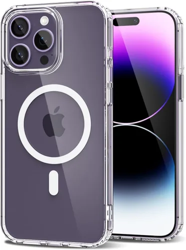 Vista 48 de oakxco Funda magnética transparente compatible con Magsafe, bonita funda delgada y transparente de poliuretano termoplástico no amarillenta, carcasa