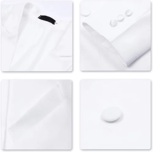 Vista 5 de Cloudstyle Traje formal de 3 piezas para hombre, ajuste delgado, chaqueta de cena con cola de golondrina