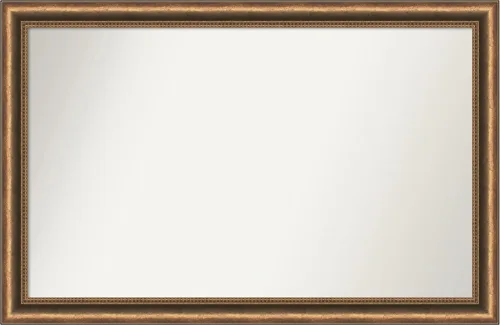 Vista 233 de Amanti Art Espejo de baño de bronce para sobre fregadero, 24 x 24 pulgadas, espejo de tocador cuadrado estrecho de bronce Manhattan, marco de madera