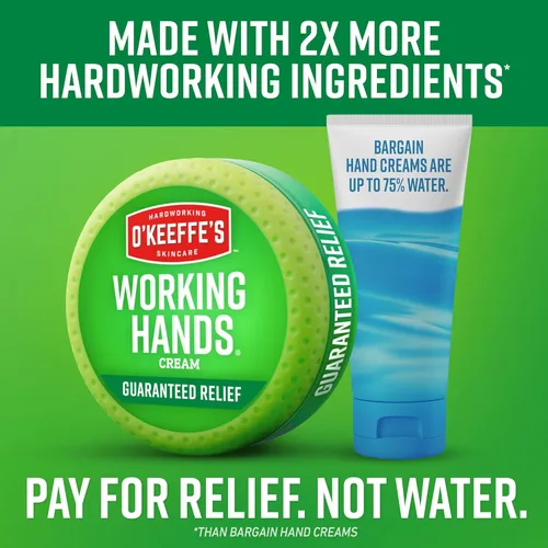 Vista 4 de O'Keeffe's Working Hands Crema de Manos para Sequedad Extrema - Tarro de 3.4 oz (Paquete de 2) - Cuidado Reparador para Manos Agrietadas y Secas