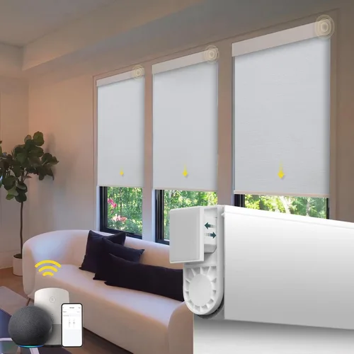 Vista 13 de Persianas motorizadas sin taladro, persianas automáticas para ventanas, persianas enrollables eléctricas con control remoto, persianas inteligentes