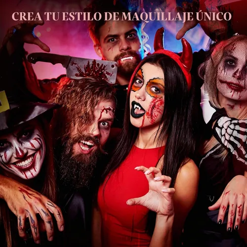 Vista 8 de Halloween SFX Kit de maquillaje 24pcs para adultos Zombie vampiro Cosplay