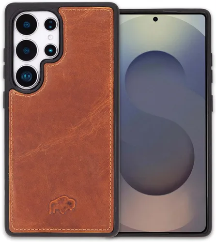 Vista 15 de BLACKBROOK Funda de piel de alta calidad a presión compatible con Samsung Galaxy S24, elegante funda de cuero de grano completo con la máxima