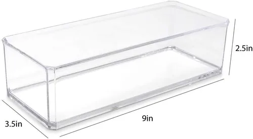 Vista 2 de Isaac Jacobs Organizador de almacenamiento apilable rectangular de acrílico transparente