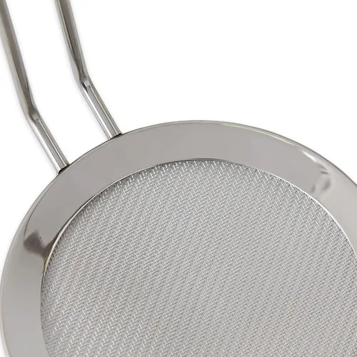 Vista 3 de RSVP International Endurance Kitchen Collection - Cuchara de acero inoxidable de malla doble fina para aceite y colador de grasa con mango de 8-1/4