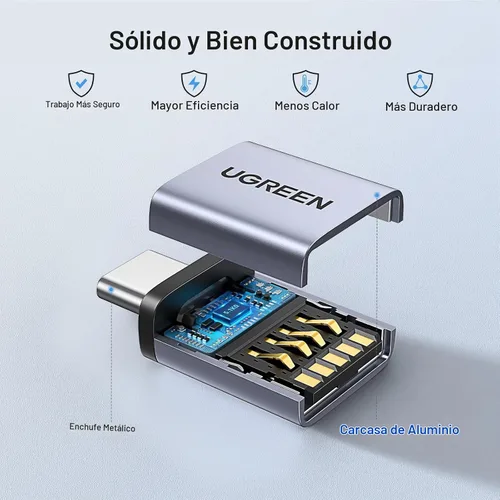 Vista 4 de UGREEN Paquete de 2 adaptadores USB a USB C, adaptador USB C hembra a USB macho de 10 Gbps compatible con iPhone 16 15, MacBook, iPad, Samsung