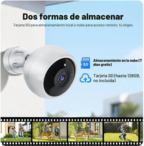 Vista 8 de Security Cameras Wireless Outdoor, 2K Camera for Home Security White-2 Pack