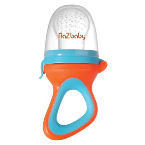 Vista 11 de RaZbaby Fruitique - Alimentador de frutas de una pieza para bebé, apertura más grande para rellenar y cabe más fruta fresca/congelada para aliviar