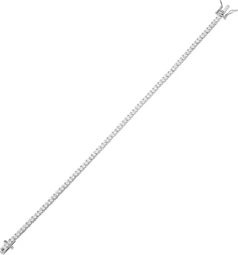 Vista 2 de Tienda Essentials Pulsera de tenis chapada en plata de ley con circonita cúbica de corte redondo