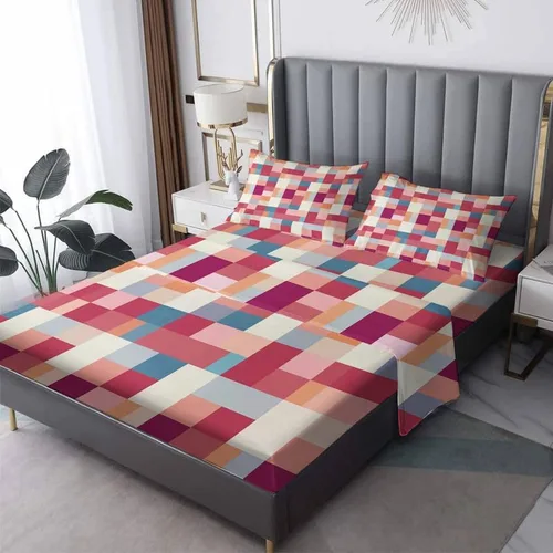 Vista 8 de Juego de sábanas abstractas tamaño individual, sábanas de microfibra suave y bolsillo profundo, sábanas y fundas de almohada estampadas sin arrugas
