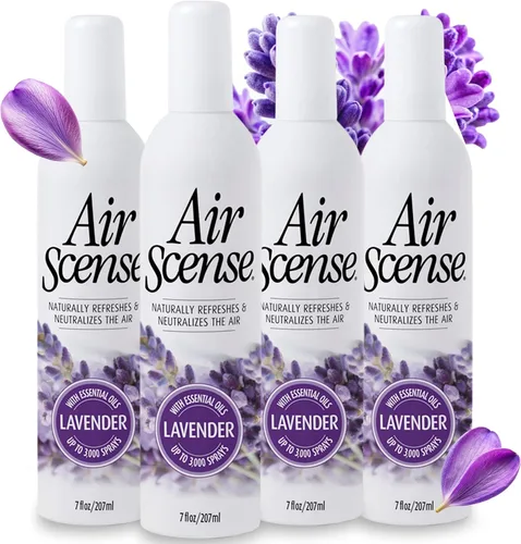 Vista 15 de Air Scense Ambientador desodorante en aerosol para baño y hogar, aceites esenciales, variedad natural (naranja, lavanda, lima y vainilla), 7 onzas