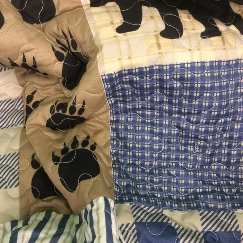 Vista 6 de Virah Bella Juego de ropa de cama de 2 piezas, tamaño individual, diseño de oso negro, reversible, con fundas de almohada decorativas, color azul
