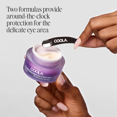 Vista 2 de COOLA Crema hidratante facial orgánica para ojos de día y noche con SPF 30, protector solar facial probado por dermatólogos con tecnología digital