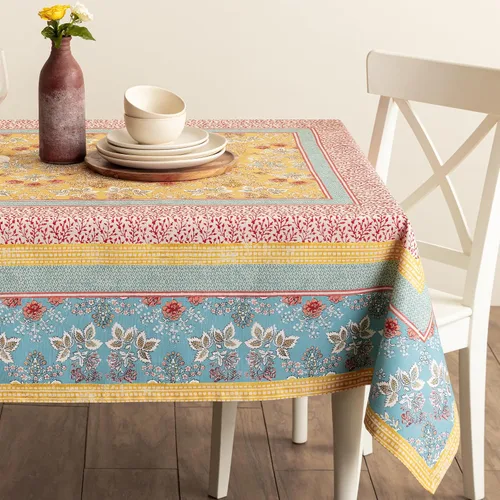 Vista 8 de Maison d' Hermine - Mantel cuadrado decorativo de algodón para comedor, hogar, granja, fiestas, exteriores y boda, bohemio, ideal para primavera