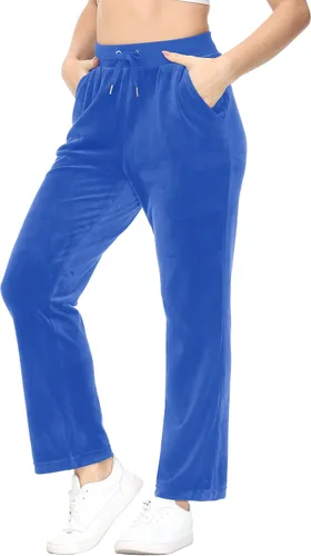 Vista 2 de TACVASEN Pantalones deportivos casuales para mujer, pantalones deportivos de terciopelo de vellón para correr, entrenamiento, descanso, pantalones