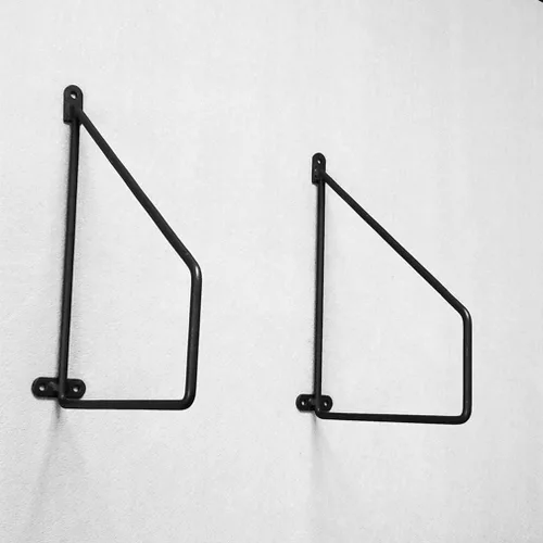 Vista 6 de Soporte de estante triangular flotante rústico para colgar en la pared, soportes de estante de hierro de metal resistente para colgar en la pared