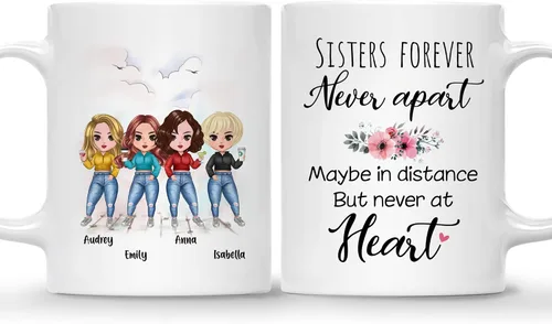 Vista 30 de GOSSBY Taza personalizada (2 Sisters) ¡Aparentemente somos problemas cuando estamos juntos, quién sabía! Taza personalizada para mejor amiga