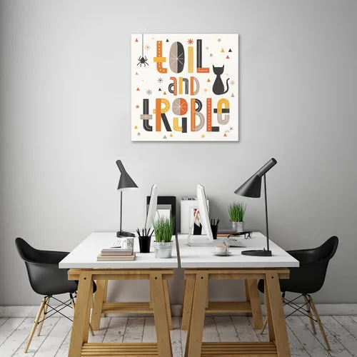 Vista 5 de Jaxson Rea "Retro Halloween V Gallery Wrapped Canvas by Laura Marshall, 12" x 12