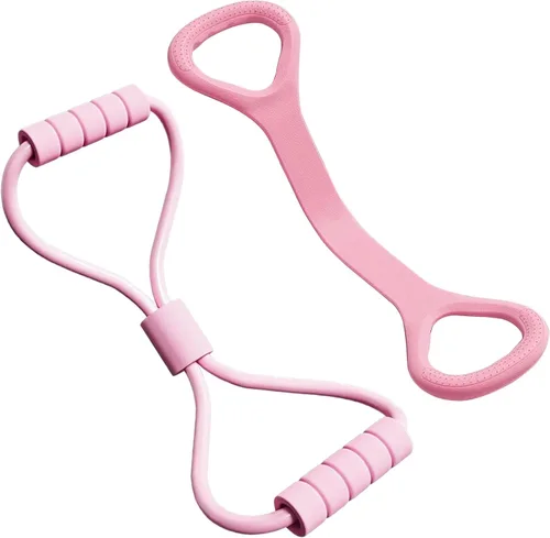 Vista 8 de Paquete de 2 bandas de resistencia de figura 8, bandas elásticas de entrenamiento para ejercicio, brazo, espalda, hombro, fitness, equipo de cuerda