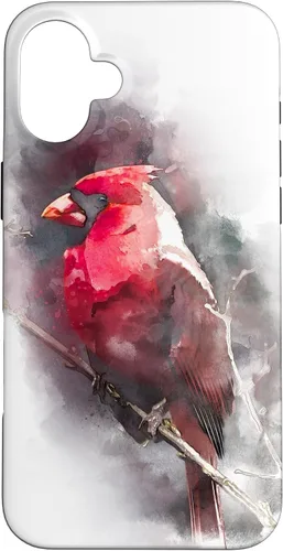 Vista 23 de Beautiful Watercolor Red Cardinal Bird Watching Animal Gift Case for iPhone 17