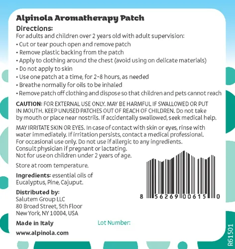 Vista 2 de Parches de aromaterapia con aceites esenciales, no medicados (10 unidades)