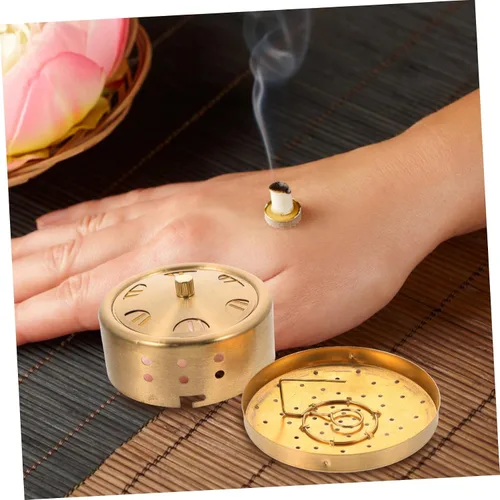 Vista 8 de GANAZONO Caja de moxibustión de cobre sin humo Moxa quemador tanque para masaje corporal portátil Moxa Stick Holder para terapia de acupuntura