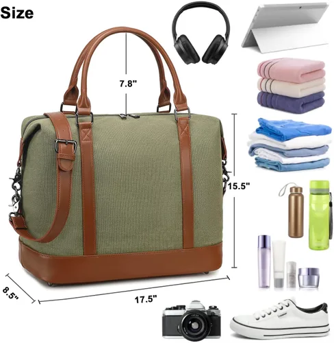 Vista 34 de BLUBOON Bolsas de viaje con cremallera, bolsa de lona para mujer, bolsa de fin de semana para mujer, bolsa de lona para llevar en la bolsa de lona