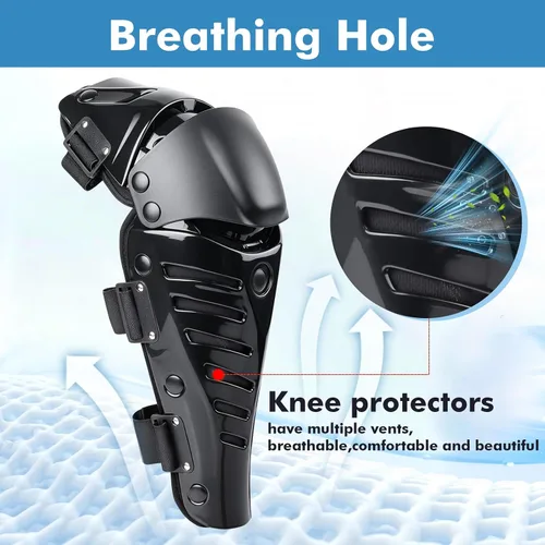 Vista 4 de GES Rodilleras para motocicleta, rodilleras protectoras de rodilla para motocicleta