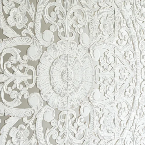 Vista 5 de Cabecero de cama King tallado en madera, mandala en paneles de pared, decoración de placas de residencia de lujo, 76 pulgadas