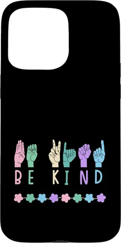 Vista 31 de Sign Language Be Kind Kindness ASL Pastel Pink Purple Blue Case for iPhone 16