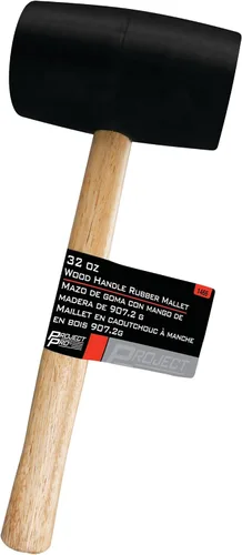 Vista 7 de Performance Tool Mazo de cabeza de goma dura 1466 con mango ergonómico de madera para carpintería, construcción y proyectos de bricolaje